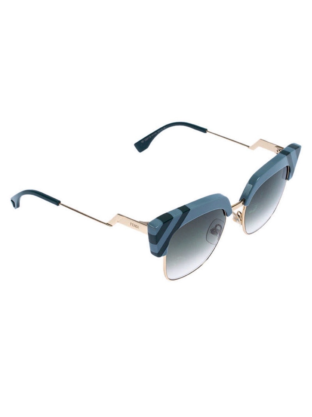 New Fendi Azure Blue/ Green Gradient FF 0241/S Waves Square Sunglasses